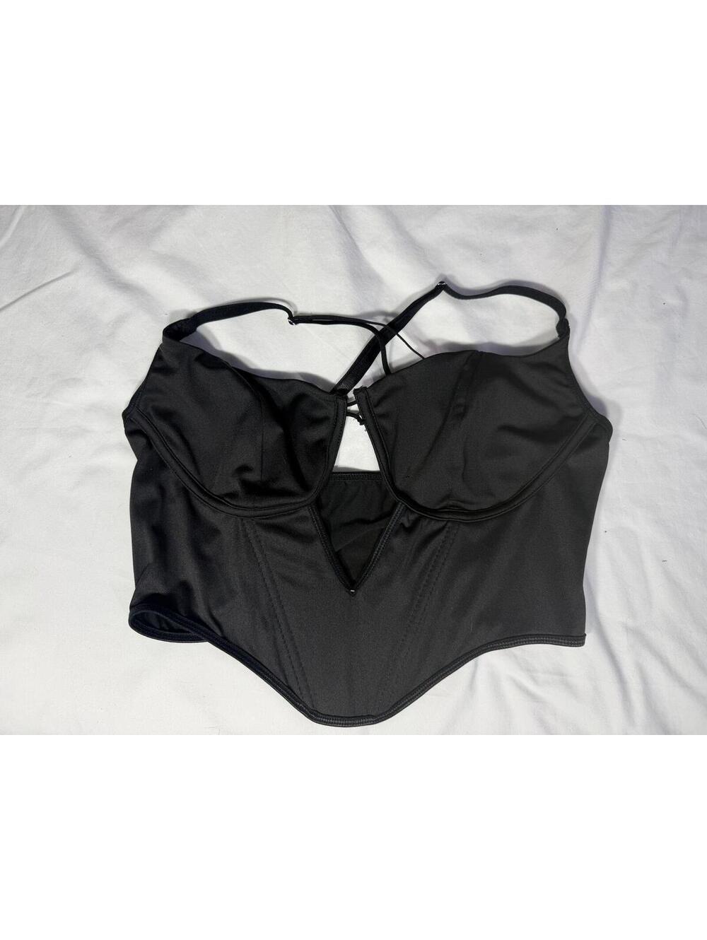 black corset tank top with a sweetheart neckline size M